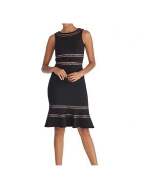 White House Black Market Sleeveless Mesh Inset Flare Hem Dress size 4